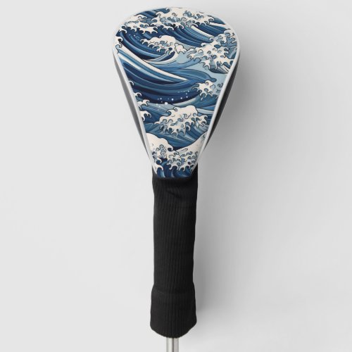 Ephemeral Crests Hokusai Waves Reimagined Golf Head Cover