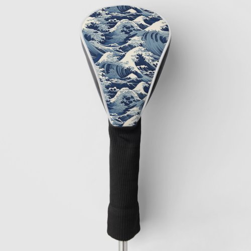 Ephemeral Crests Hokusai Waves Reimagined Golf Head Cover
