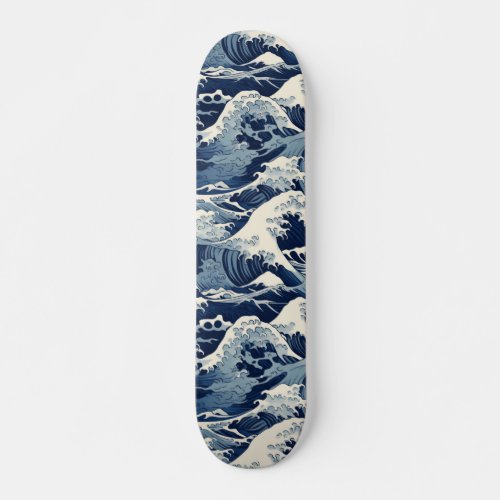 Ephemeral Crests Hokusai Waves Reimagined Skateboard