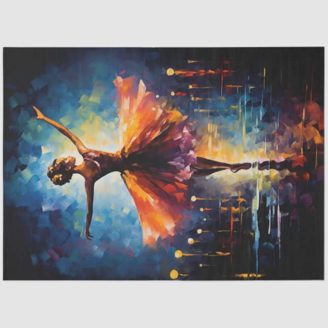Ephemeral Elegance: A Ballerina's Dance Decoupage  Tissue Paper (Front)