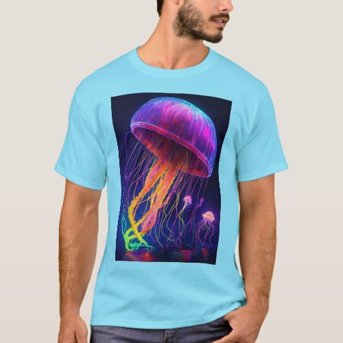 Ephemeral Elegance Artistic Jellyfish Tees T_Shirt