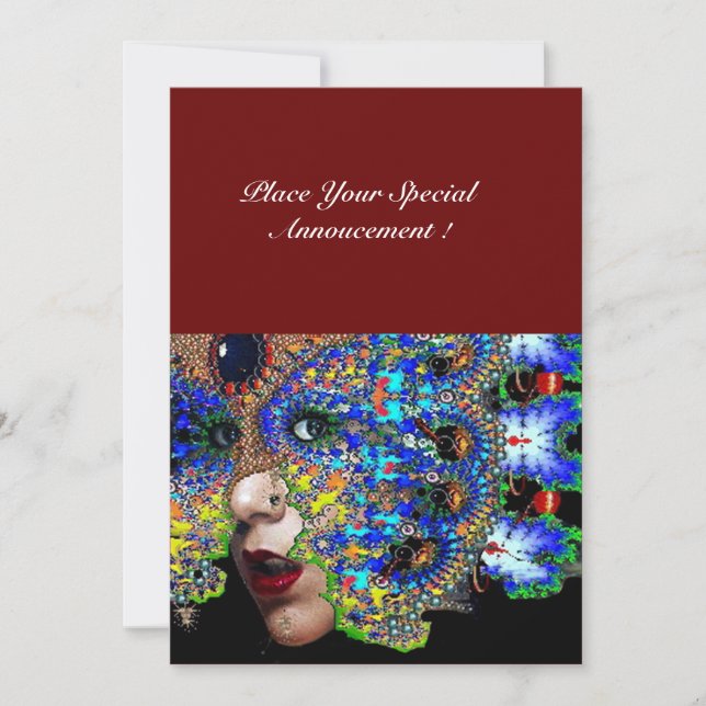 EPHEMERAL Mardi Gras Masquerade Ball ,Blue Mask Announcement (Front)