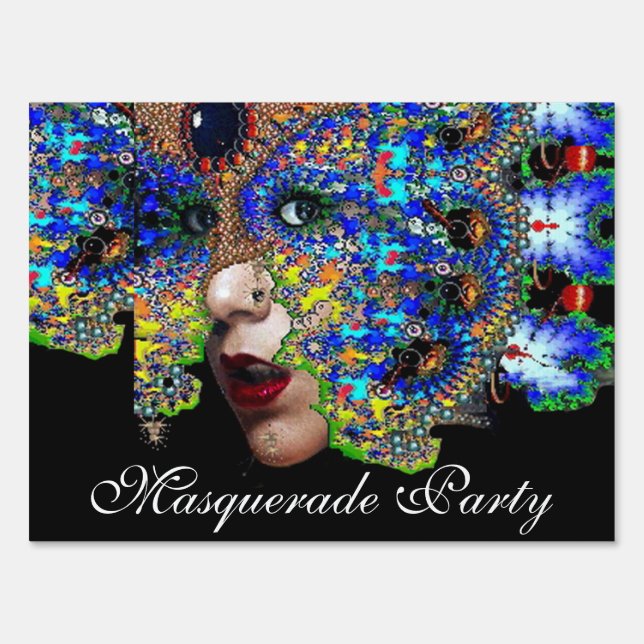 EPHEMERAL MASQUERADE PARTY YARD SIGN (Front)