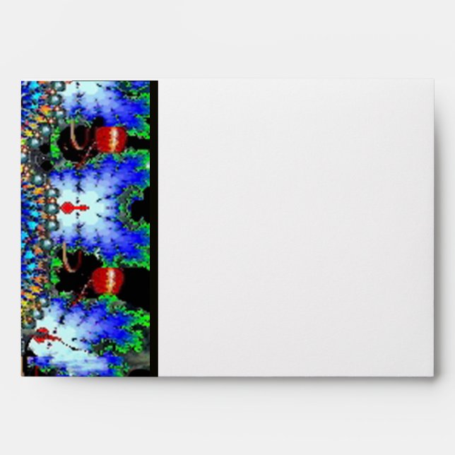 EPHEMERAL MONOGRAM black white green jade Envelope (Front)