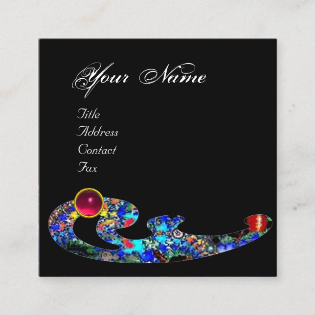 EPHEMERAL RUBY / Beauty ,Salon, Spa, Makeup Artist Square Business Card (Front)