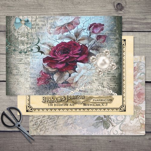 Ephemeral Victorian Variety Decoupage Wrapping Paper Sheets