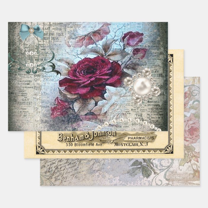 Ephemeral Victorian Variety Decoupage Wrapping Paper Sheets
