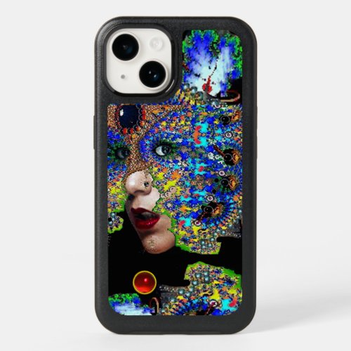 EPHEMERAL WOMAN WITH COLORFUL FRACTAL MASK Blue OtterBox iPhone 14 Case