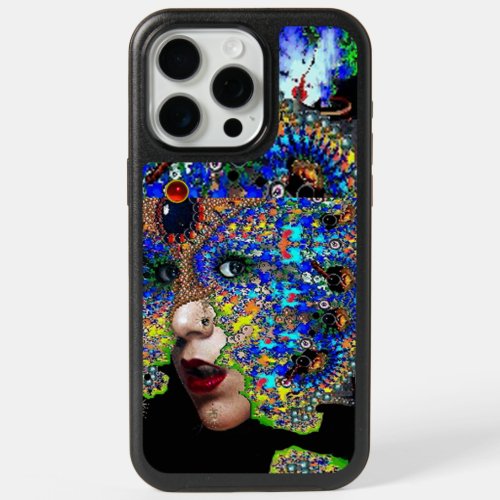 EPHEMERAL WOMAN WITH COLORFUL FRACTAL MASK Blue iPhone 15 Pro Max Case