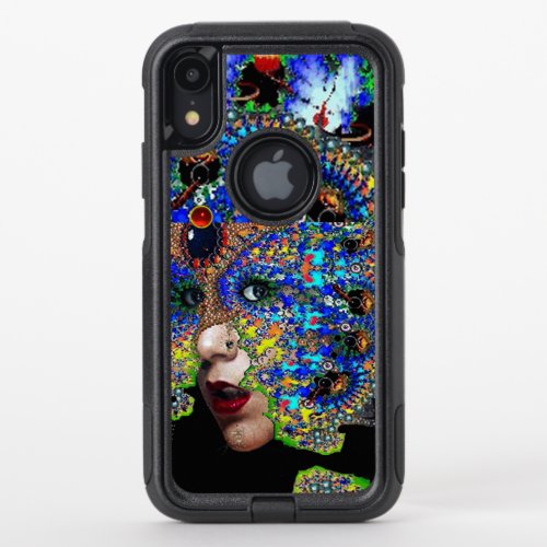 EPHEMERAL WOMAN WITH COLORFUL FRACTAL MASK Blue OtterBox Commuter iPhone XR Case