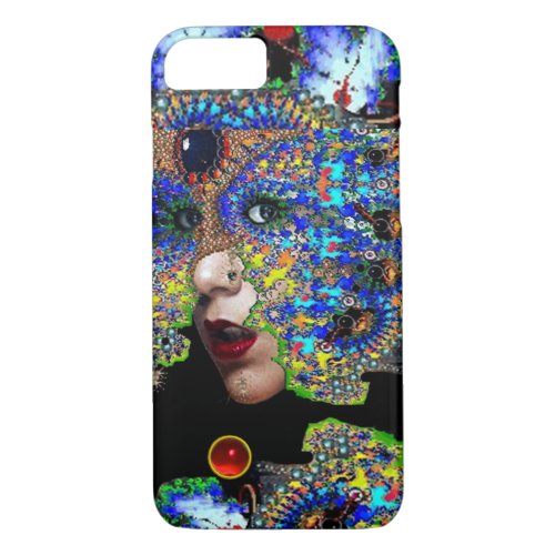 EPHEMERAL WOMAN WITH COLORFUL FRACTAL MASK iPhone 87 CASE