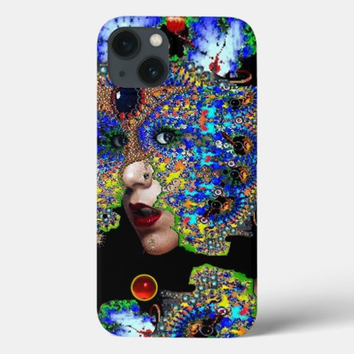 EPHEMERAL WOMAN WITH COLORFUL FRACTAL MASK iPhone 13 CASE