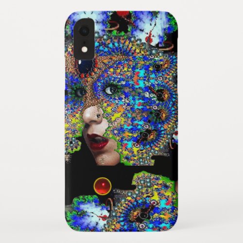 EPHEMERAL WOMAN WITH COLORFUL FRACTAL MASK iPhone XR CASE