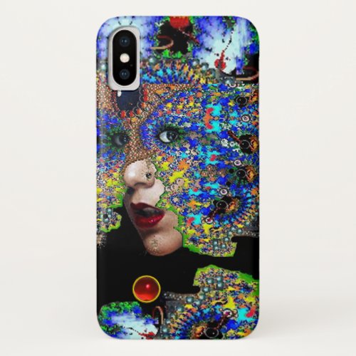 EPHEMERAL WOMAN WITH COLORFUL FRACTAL MASK iPhone XS CASE