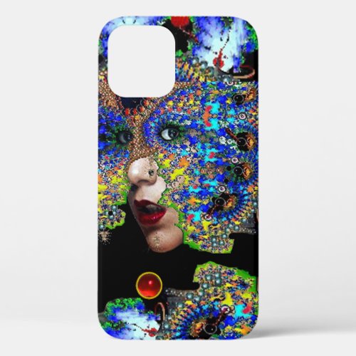 EPHEMERAL WOMAN WITH COLORFUL FRACTAL MASK iPhone 12 CASE