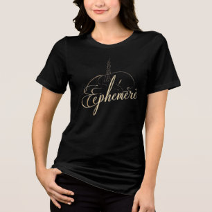 Éphémère Paris Eiffel Tower Luxury French Typograp Tri-Blend Shirt