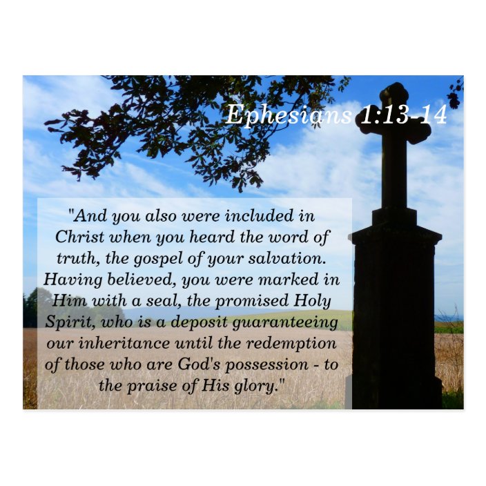 Ephesians 1 13 14 Cross Scripture Memory Card | Zazzle.com