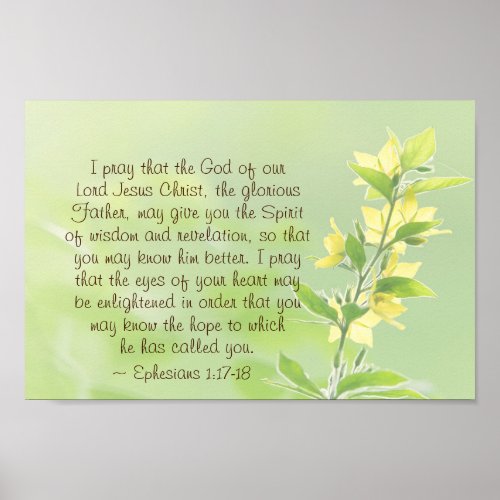 Ephesians 117_18 Hope to which He has called you Poster