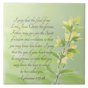 Ephesians 1:17-18 Spirit of Wisdom and Revelation Ceramic Tile