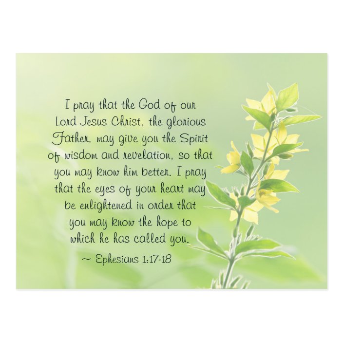 Ephesians 1 17 18 Spirit Of Wisdom And Revelation Postcard Zazzle Com