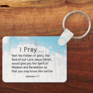 Ephesians 1:17 Bible Prayer for Wisdom Revelation Keychain