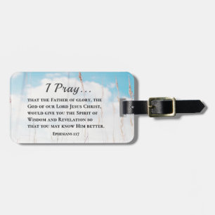 Ephesians 1:17 Bible Prayer for Wisdom Revelation Luggage Tag