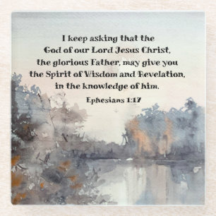 Ephesians 1:17 Spirit of Wisdom and Revelation  Glass Coaster
