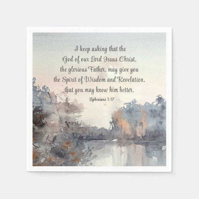 Ephesians 1:17 Spirit of Wisdom and Revelation  Napkins (Front)