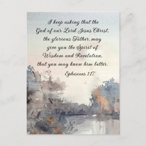 Ephesians 117 Spirit of Wisdom and Revelation Postcard