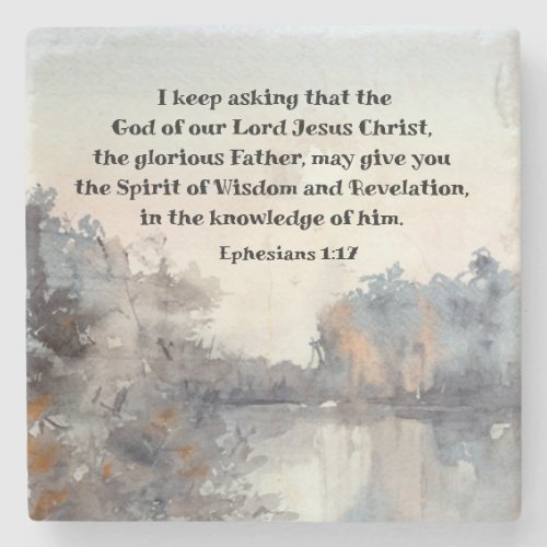 Ephesians 117 Spirit of Wisdom and Revelation Stone Coaster