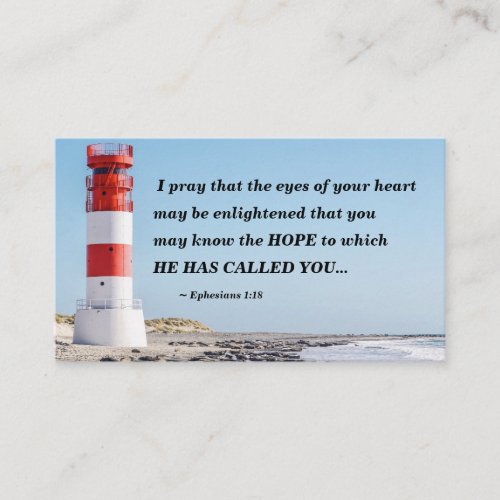 Ephesians 118 I Pray you may know the HOPE Business Card