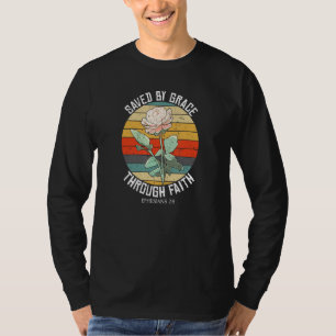 Ephesians 28 Bible Verse Saved By Grace Retro Hum T-Shirt