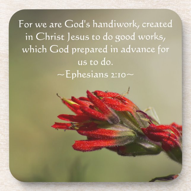 Ephesians 2:10 beverage coaster (Front)