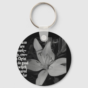 EPHESIANS 2:10 BIBLE SCRIPTURE QUOTE KEYCHAIN
