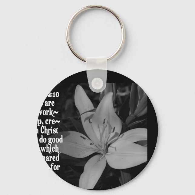 EPHESIANS 2:10 BIBLE SCRIPTURE QUOTE KEYCHAIN (Front)