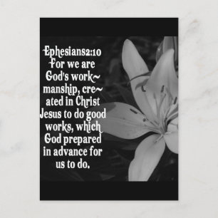 EPHESIANS 2:10 BIBLE SCRIPTURE QUOTE POSTCARD