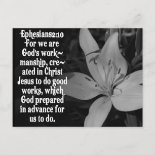 EPHESIANS 2:10 BIBLE SCRIPTURE QUOTE POSTCARD