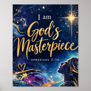Ephesians 2:10 I Am God's Masterpiece Christian Poster