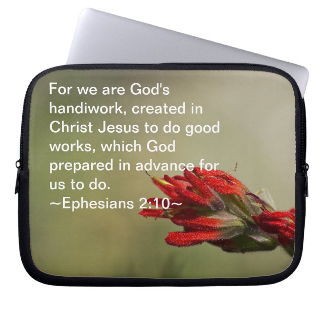 Ephesians 2:10 laptop sleeve (Front)