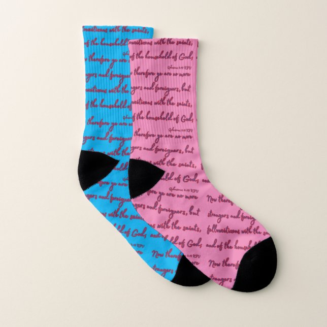 Ephesians 2:19 Bible Verse II Duo All-Over-Print Socks (Pair)