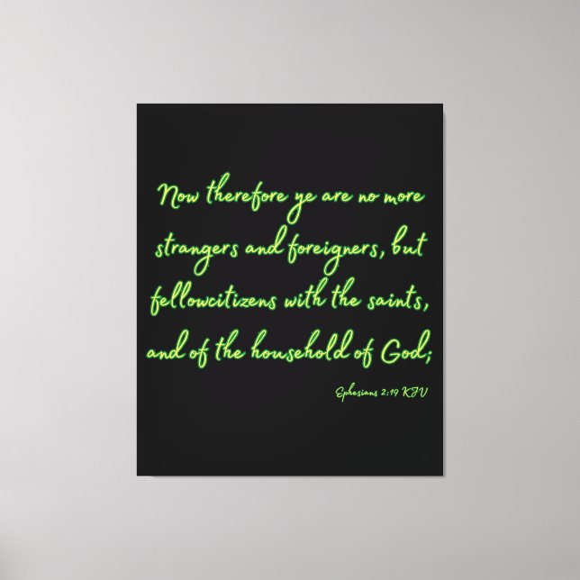 Ephesians 2:19 Bible Verse KJV Wall Art (Front)