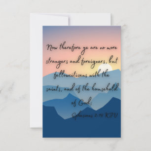 Ephesians 2:19 KJV Bible Verse Pic Flat Greeting Card