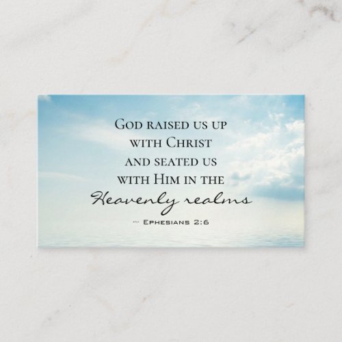 Ephesians 26 God raised us up with Christ Bible Business Card