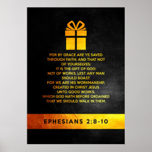 Ephesians 2:8-10 Bible Verse Poster