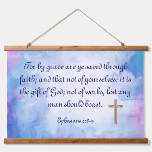 Ephesians 2:8-9  hanging tapestry