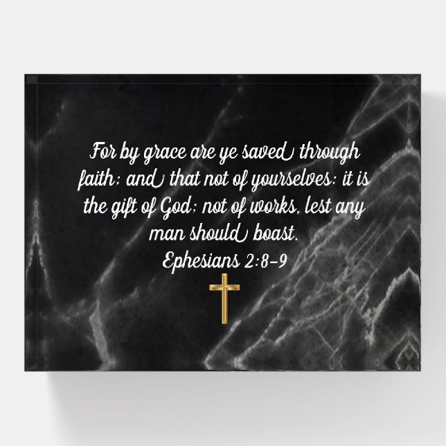 Ephesians 2:8-9 Paperweight (Front)
