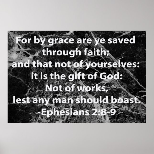 Ephesians 2:8-9 poster (Front)