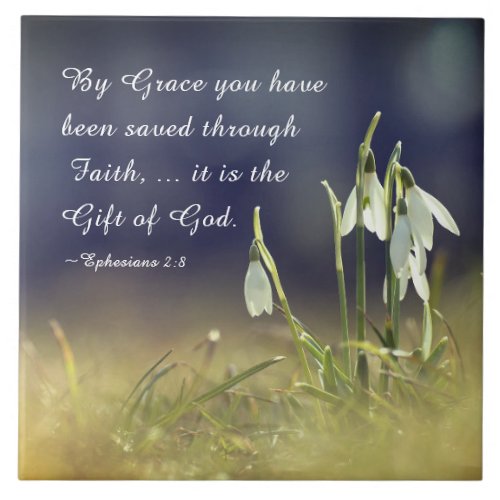 Ephesians 28 By Grace You Have Been Saved Bible Ceramic Tile