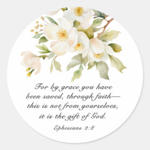 Ephesians 2:8 By Grace you have been saved Bible Classic Round Sticker
