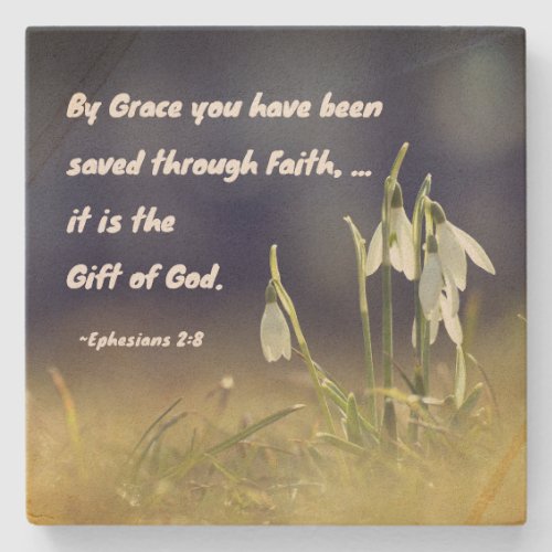 Ephesians 28 By Grace You Have Been Saved Bible Stone Coaster